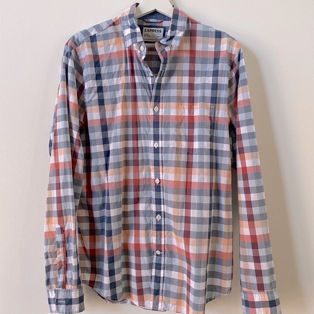 EXPRESS - Plaid Short Sleeve Button Down